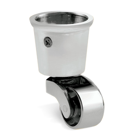 Chrome round caster wheels for furniture 35mm