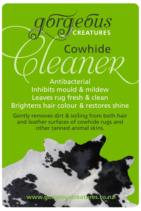 Gorgeous Creatures cowhide cleaner label