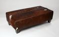 Cowhide ottoman chocolate brown