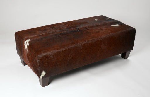 Cowhide ottoman chocolate brown