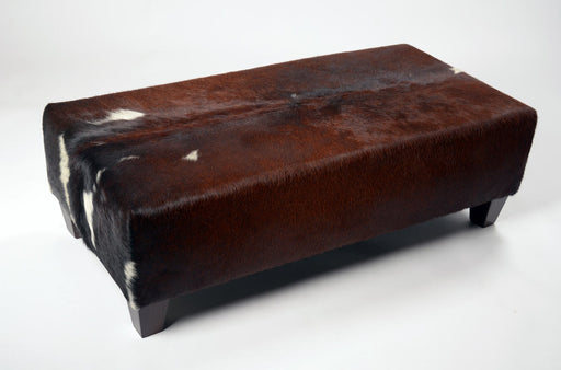 Cowhide ottoman chocolate brown