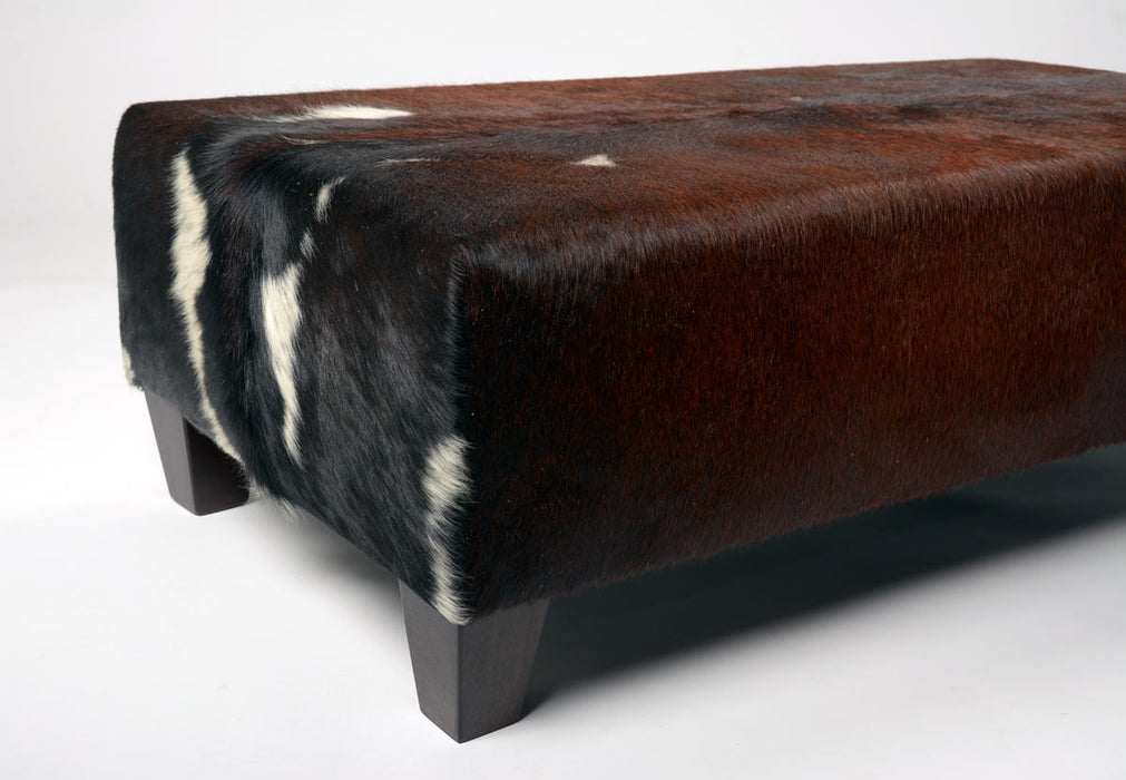 Cowhide ottoman chocolate brown