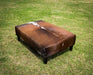 Cowhide Ottoman with Wood Legs 120x80x40cm