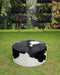 Black & White Cowhide Ottoman Round Deep Drum