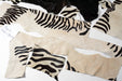 Zebra black off-white cowhide scraps
