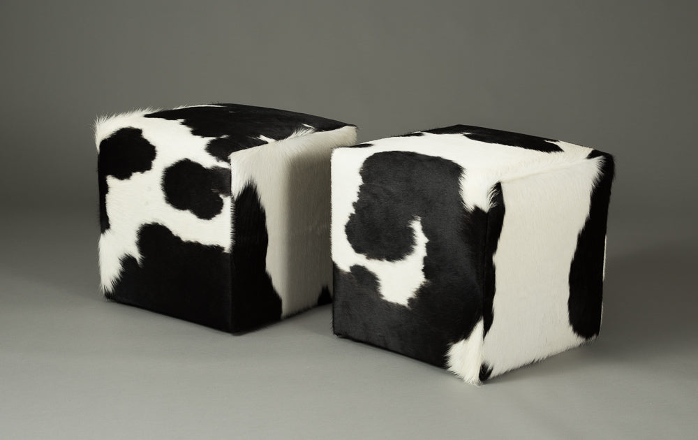 Cowhide Cube #9 & #10 with Invisible Button Glides 46x46x46cm