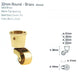 Round Cup & Caster Wheels 32mm - Brass Gold