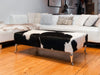 Cowhide Ottoman with Queen Anne Curved Aluminium Legs 120x60x38cm