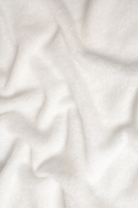 Dove White Mohair Throw Blanket Texture