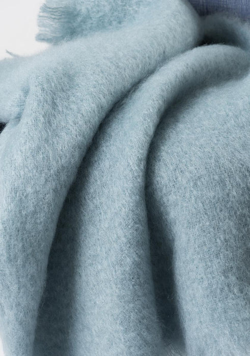 Glacier Blue Mohair Chair Throw