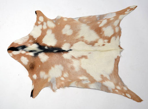 Goatskin rug tan and white #021