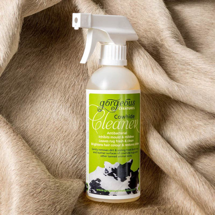Gorgeous Creatures cowhide cleaner to wash cowhide rugs