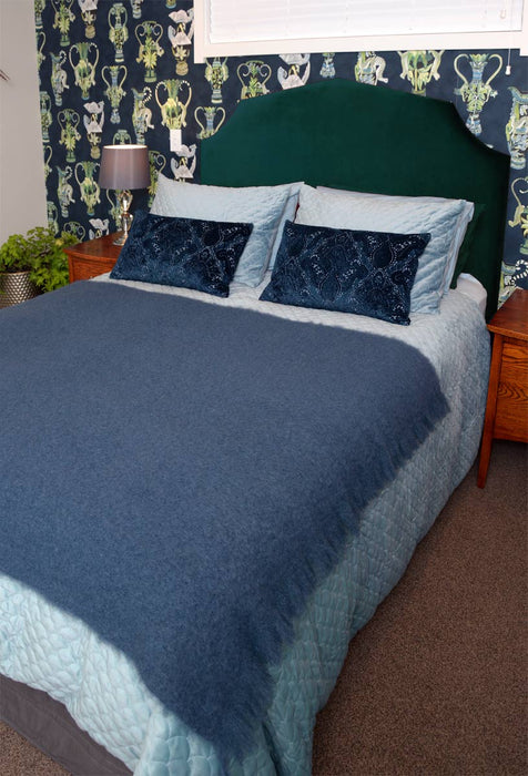 Mohair Throw Blanket NZ Windermere Indigo Blue