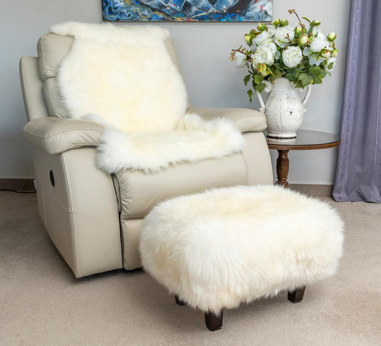 Ivory Wool Sheepskin Rug - One and a Half 1.5 Skins