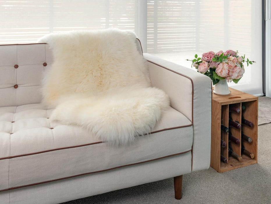 Ivory Wool Sheepskin Rug - Medium Single Skin