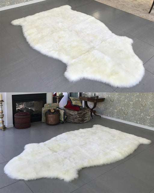 Jumbo sheepskin rug NZ large natural sheep shape