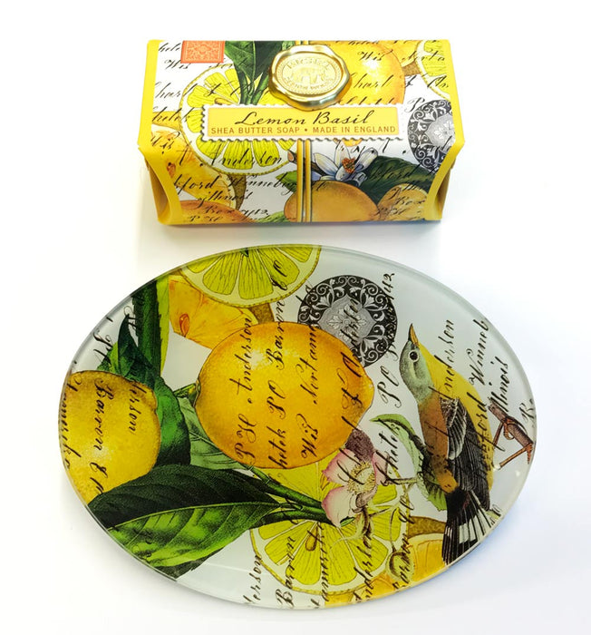 Lemon Basil Soap & Soap Dish Gift Set