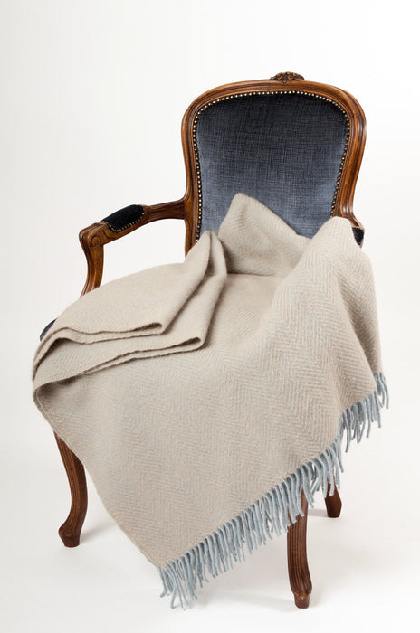 Warwick Shetland Wool Throw Blanket - Lerwick Fawn