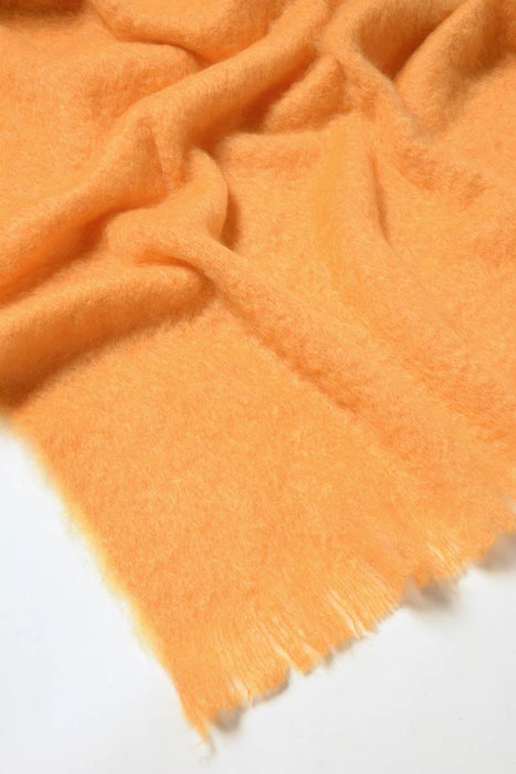 Mango Orange Mohair Throw Blanket