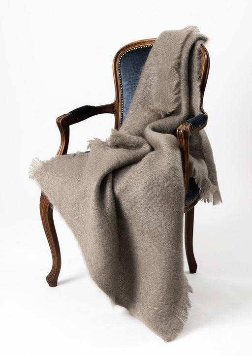 Mohair Throw Blanket New Zealand - Windermere Manuka Taupe 