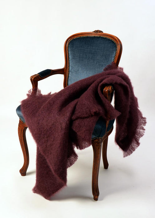 Mohair Throw NZ Windermere Mulberry Wine 