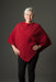 Native World Berry Red Women's Poncho Cape in Possum Merino Wool - NB698