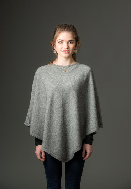 Silver possum merino wool poncho cape Native World