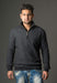 Native World Charcoal Men's Textured Half Zip Wool Sweater - NE338