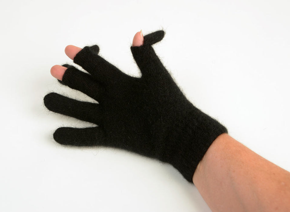 Black wool touch tip gloves
