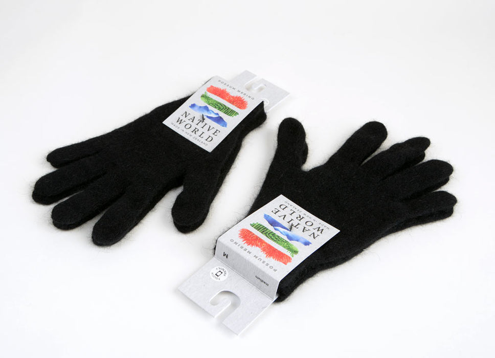 Black wool touch tip gloves