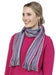 NX378 Peony pink blue wool scarf