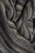 NX378 Silver striped scarf in possum merino wool close up