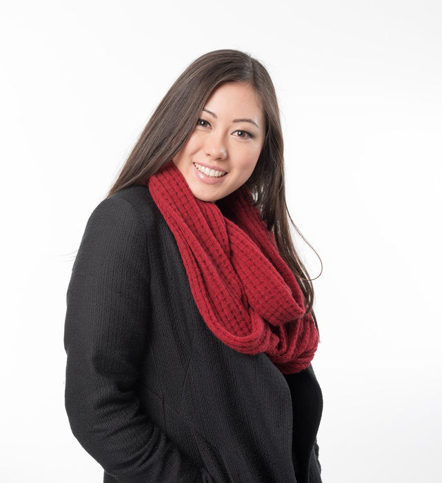 Native World Berry Red Endless Lace Loop Scarf - NX479