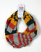 Possum merino wool loop scarf in gold, orange and grey