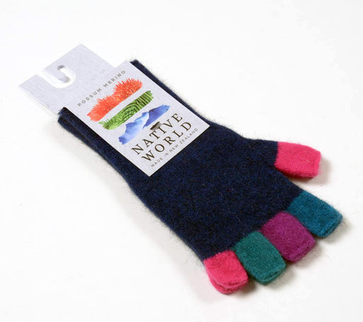 Possum merino gloves dark blue