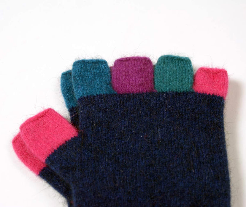 Possum merino gloves dark blue
