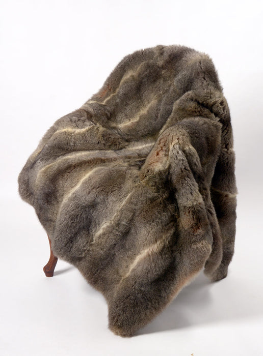 Possum Fur Throw New Zealand Natural Warm Grey