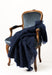 Mohair Throw Rug NZ - Navy Blue 