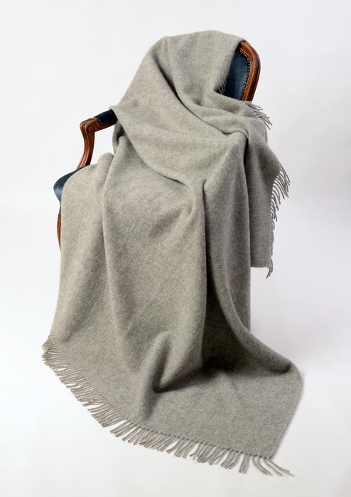 Grey wool blanket NZ wool Nevis ash 