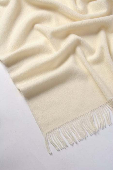 Nevis pure wool blanket vanilla warm off-white