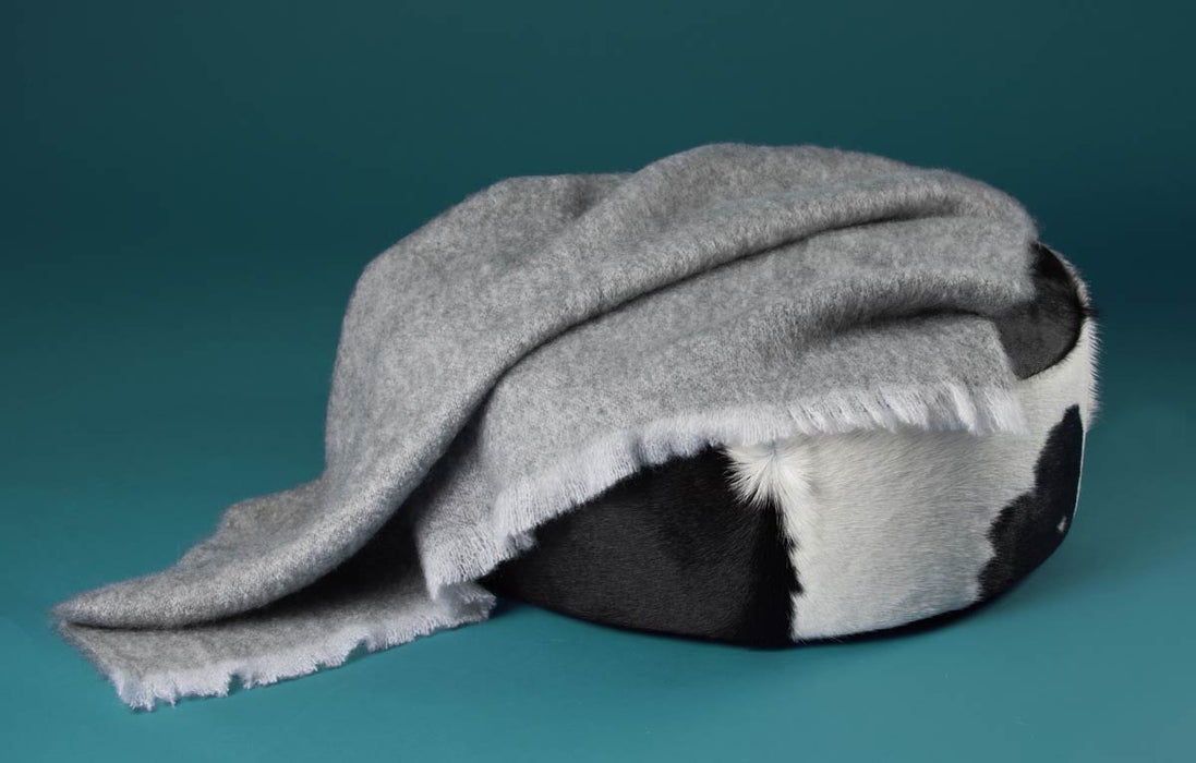 Windermere Pewter Grey Mohair Throw Blanket