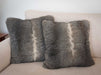 Warm grey possum fur cushions