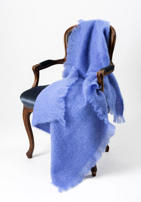 Mohair Throw Blanket NZ - Windermere Provence Blue 