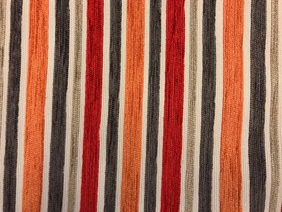 Fabric Cushion Covers Set 39cm x 39cm - Red Orange Stripe