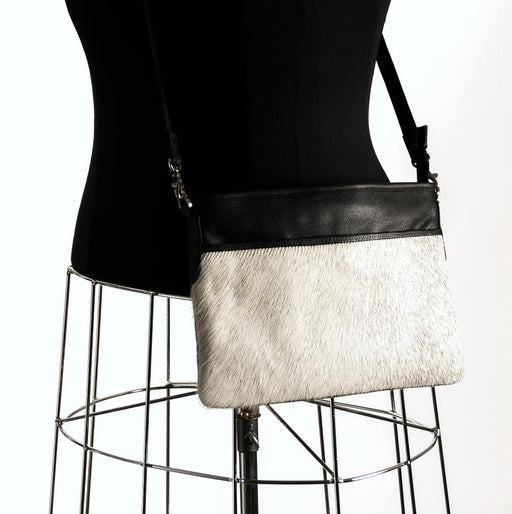 Light Grey Cross-Body Cowhide Handbag