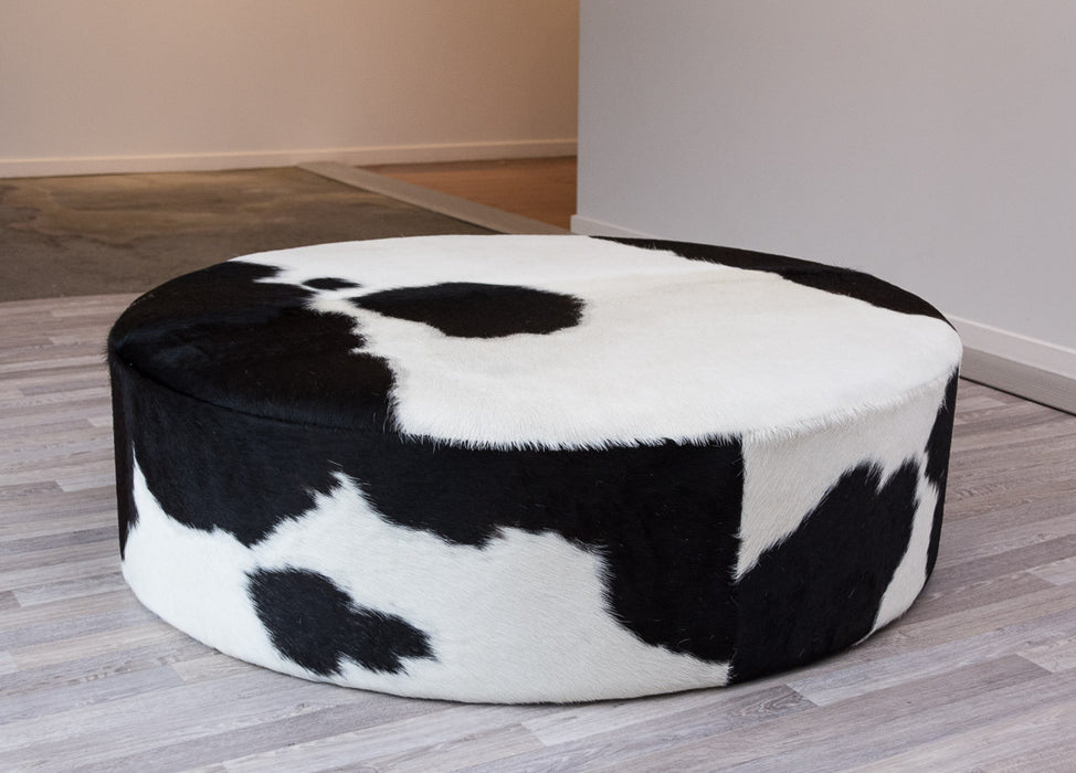 Cowhide Ottoman Round Deep 100x100x29cm