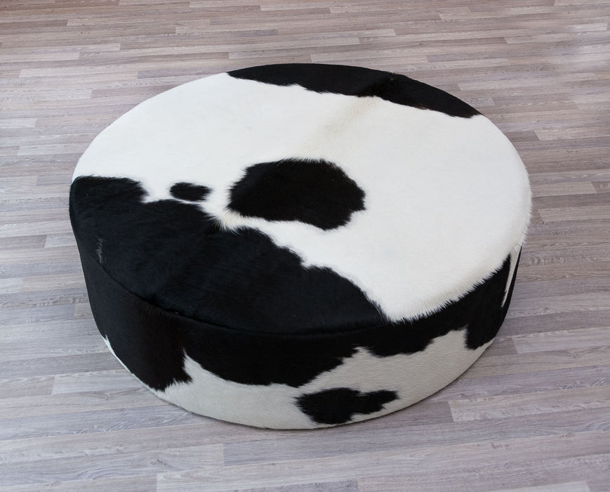 Cowhide Ottoman Round Deep 100x100x29cm