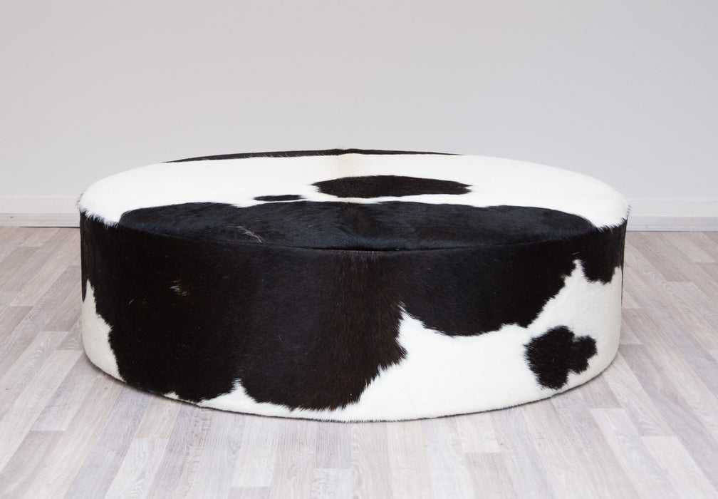 Cowhide Ottoman Round Deep 100x100x29cm