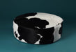 Cowhide Ottoman Round Deep 80x80x32cm