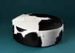 Cowhide Ottoman Round Deep 80x80x32cm